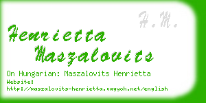 henrietta maszalovits business card